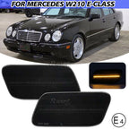 Black Lens LED Bumper Side Marker Light for Mercedes Benz W210 E-Class (1996–2002)