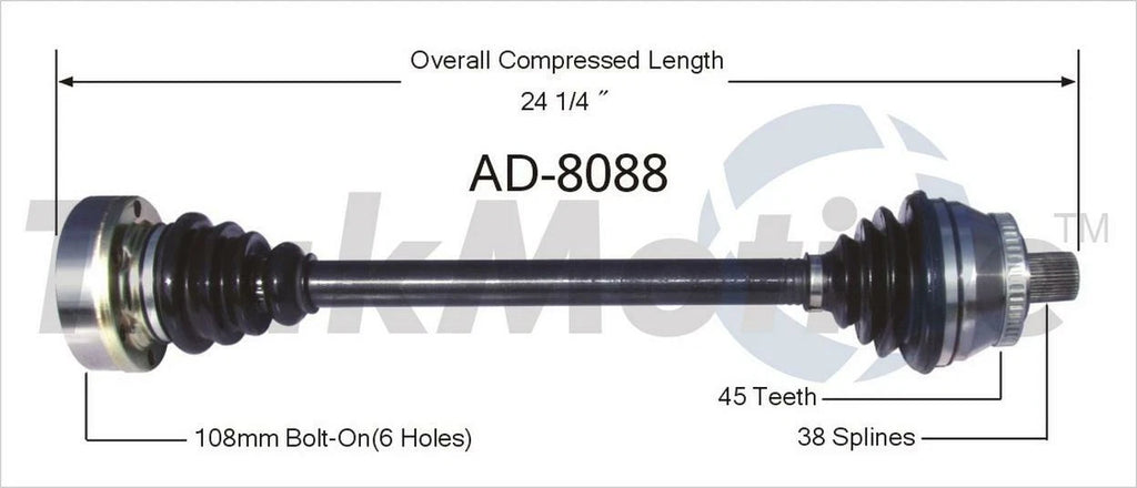 Front Left CV Axle Shaft for Audi S4 (2000–2002)