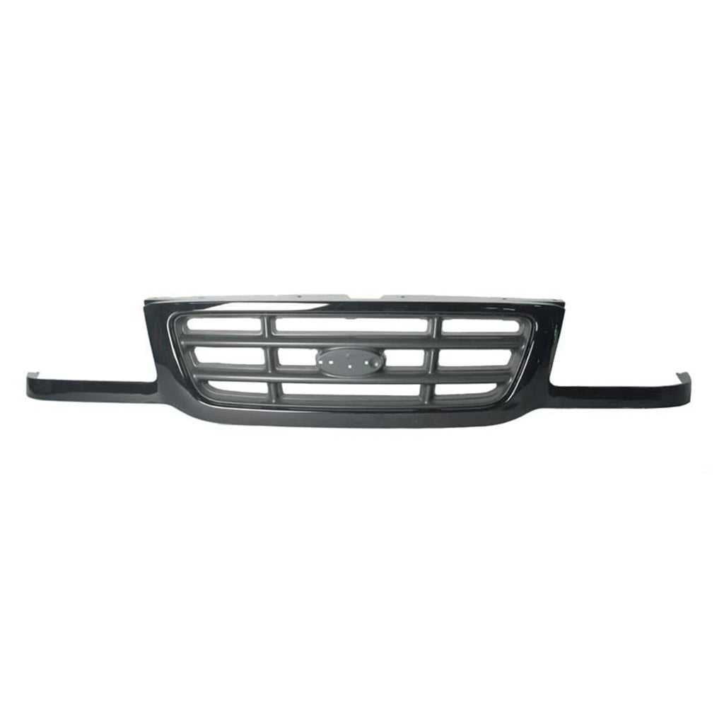 Replacement Black/Silver Ready to Paint Front Grille (See Compatible Chart)