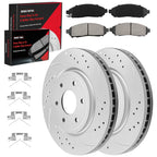 Front Drilled Rotors Brake Pads Kit for Nissan Pathfinder Frontier Xterra (2005–2019)