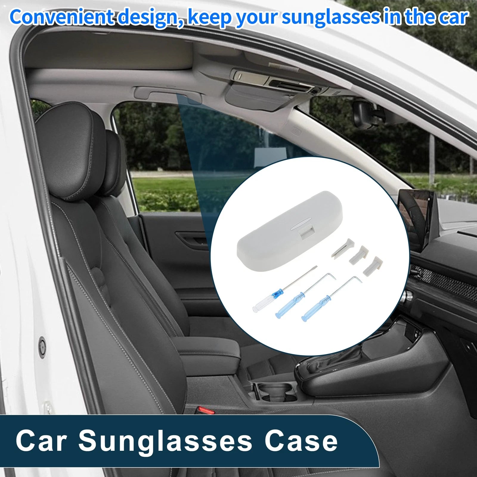 Sunglasses Case for Volkswagen Touran (2003–2015) Eyeglasses Holder White