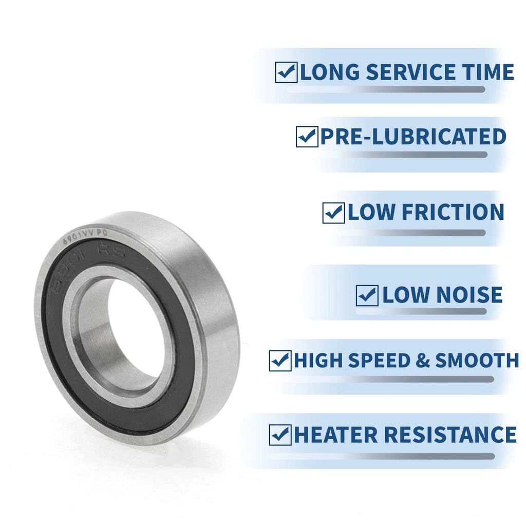 Deep Groove Ball Bearing 6901VV for Scooter Skateboard (12x24x6mm)