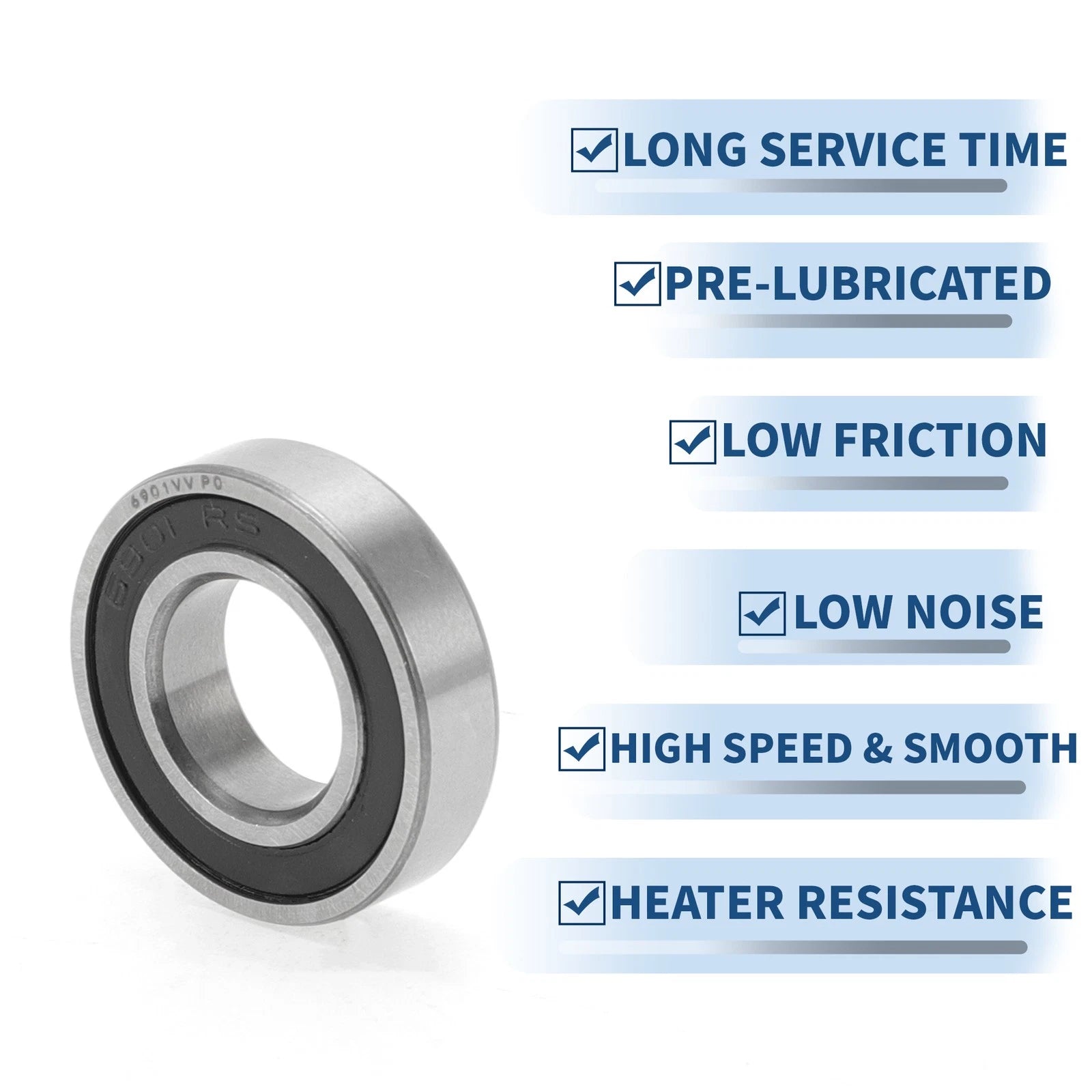 Deep Groove Ball Bearing 6901VV for Scooter Skateboard (12x24x6mm)