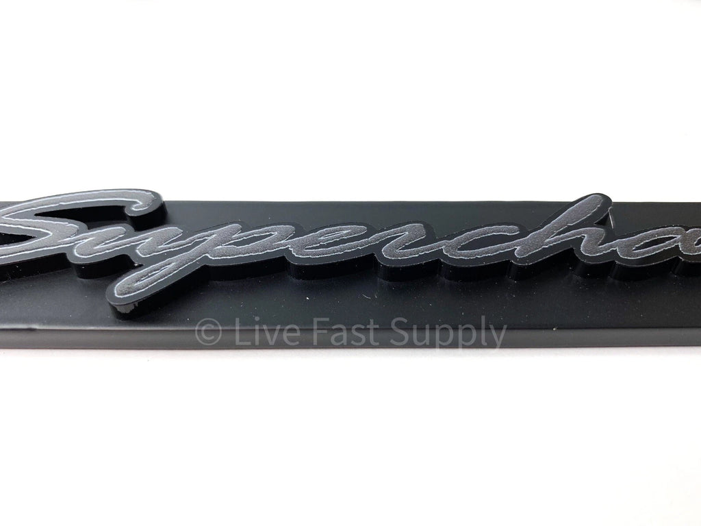Matte License Plate Frame Gray with Black Outline for Supercharged Vehicles