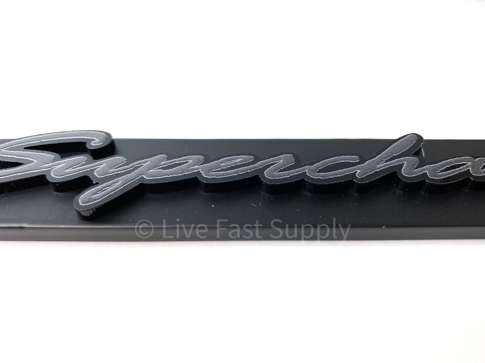Matte License Plate Frame Gray with Black Outline for Supercharged Vehicles