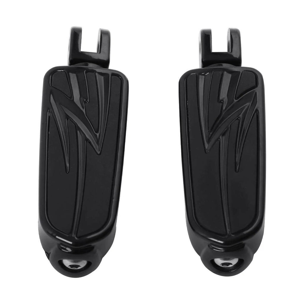 Black Driver Rider Foot Pegs for Harley Fat Bob Softail (2018–2025)