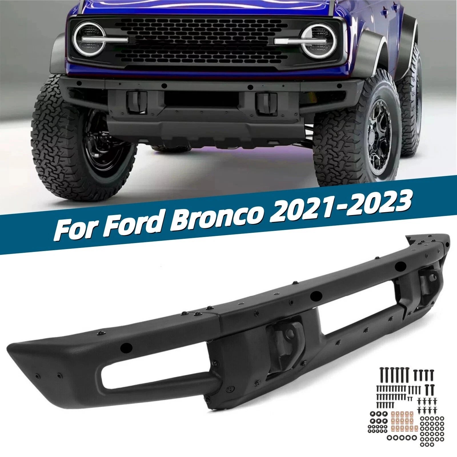 Front Bumper with D-ring Mounts for Ford Bronco (2021–2023)