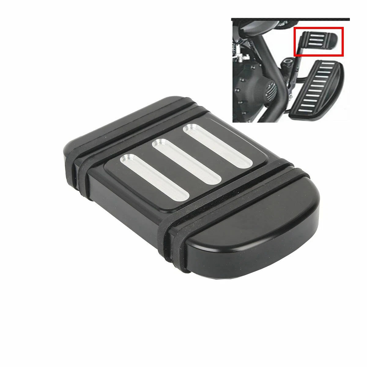 CNC Brake Pedal Pad Cover for Harley Dyna/Touring/Softail (2012–2016, 1986–2017)