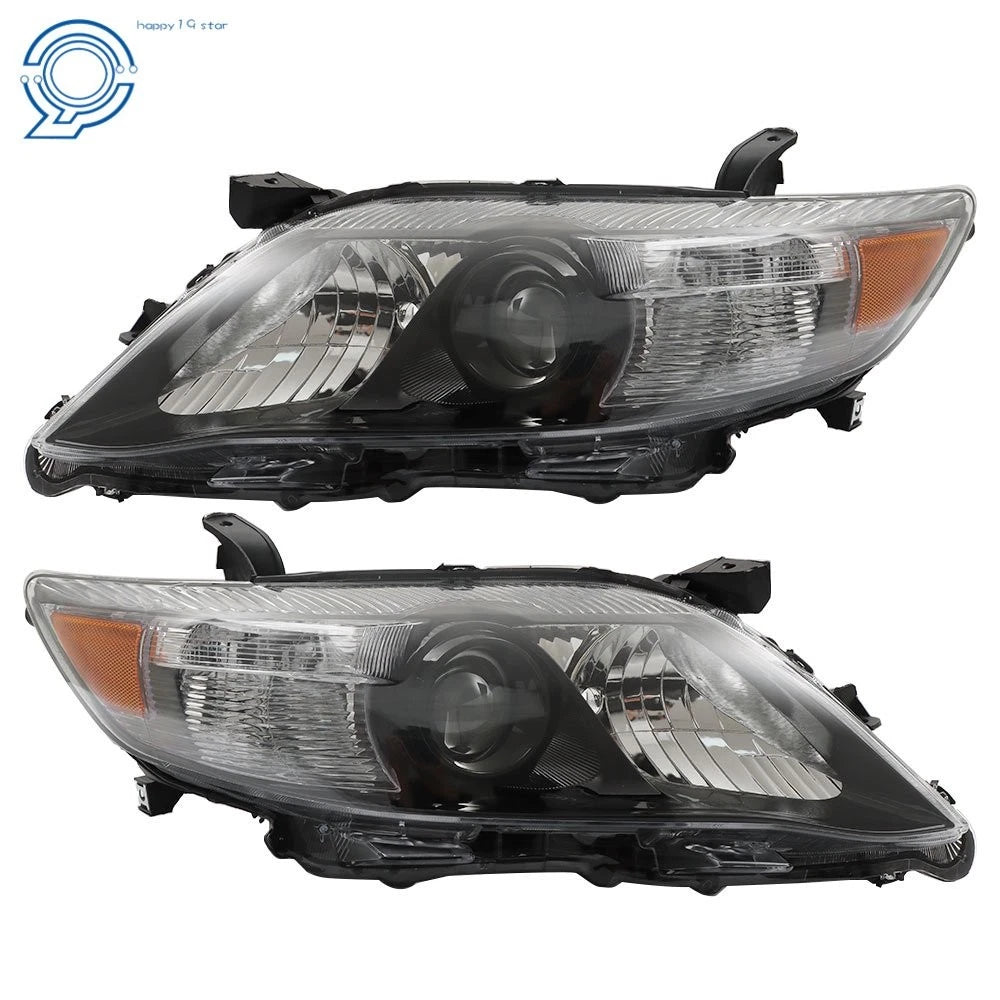 Set of 2 Black Headlights for Toyota Camry (2010–2011)