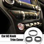3X Headlight Volume Tune Knob Cover for Ford Mustang (2015–2020) Black