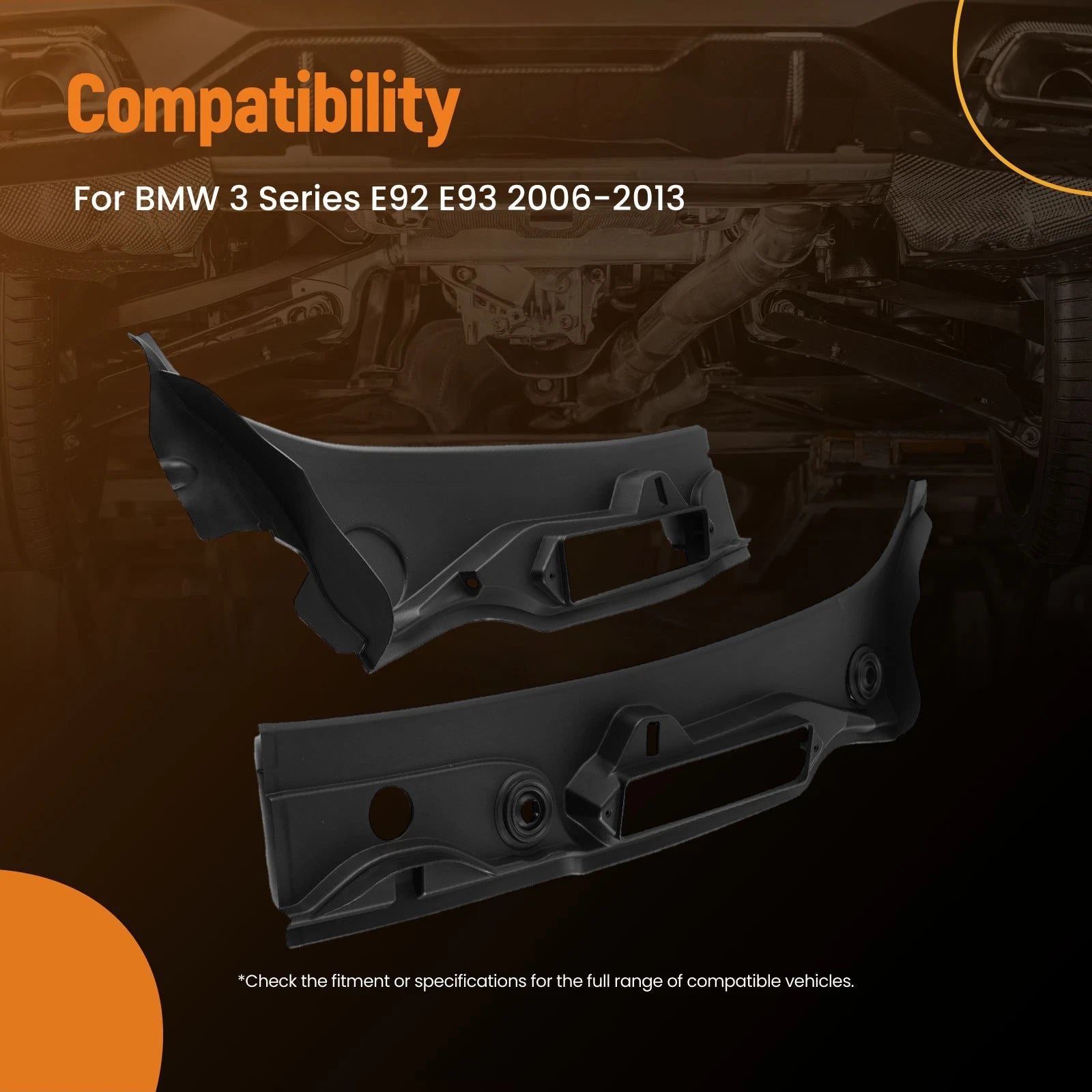 Windshield Wiper Cowl Grille Panel Cover for BMW 3 Series (2006–2013)