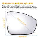 Pair Side Mirror Glass with Backing Plate for Nissan (Non-heated)