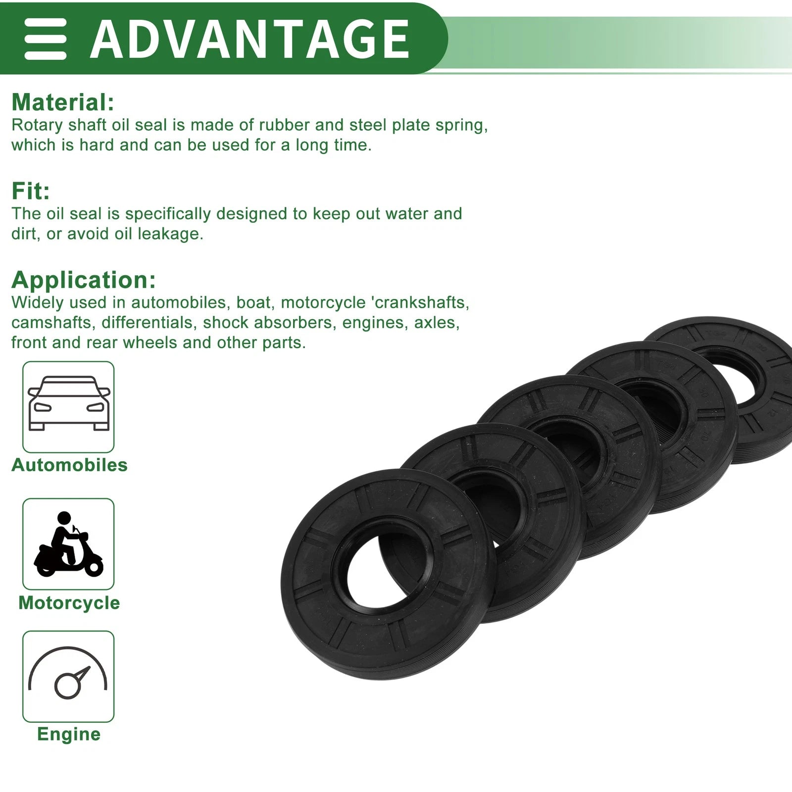 Oil Seal   - NBR Rubber 30x70x12mm