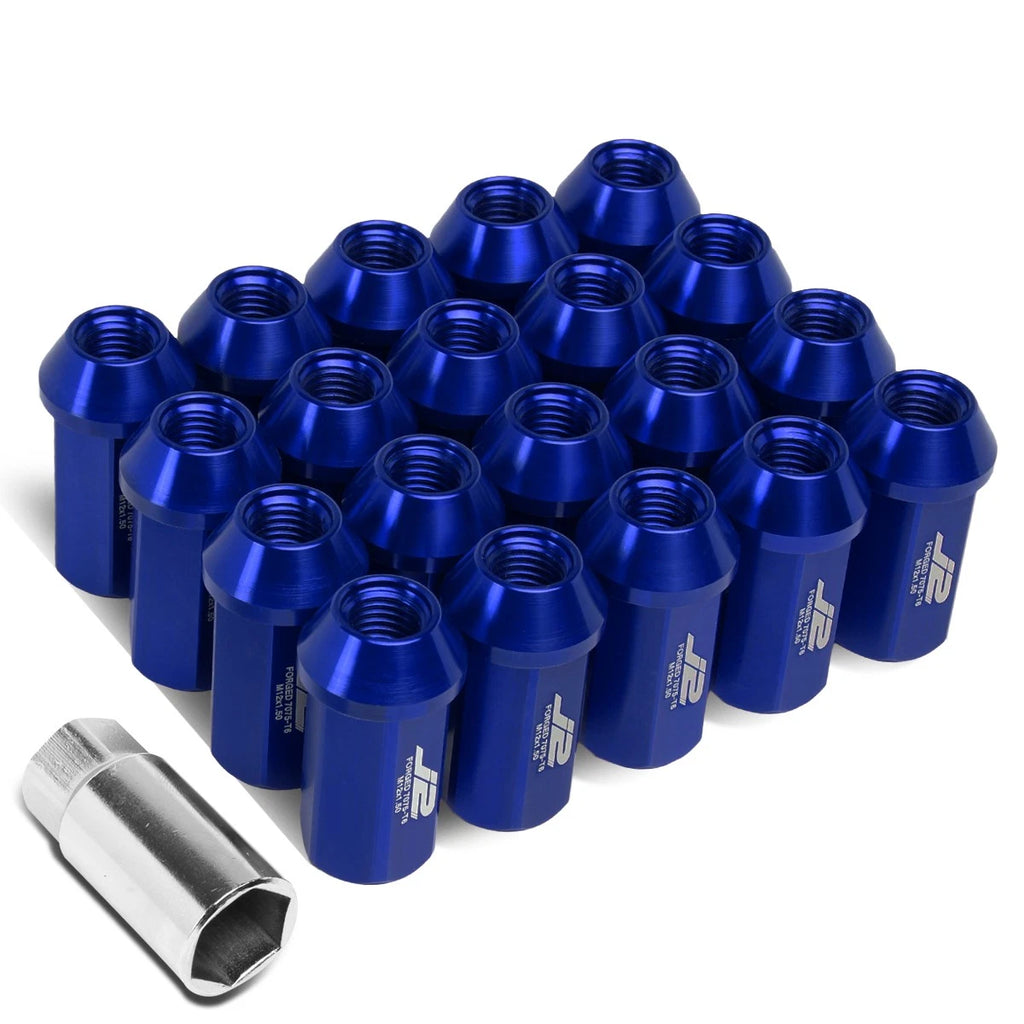 20Pcs J2 7075-T6 Forged Aluminum M12x1.5 Open-End Lug Nuts for