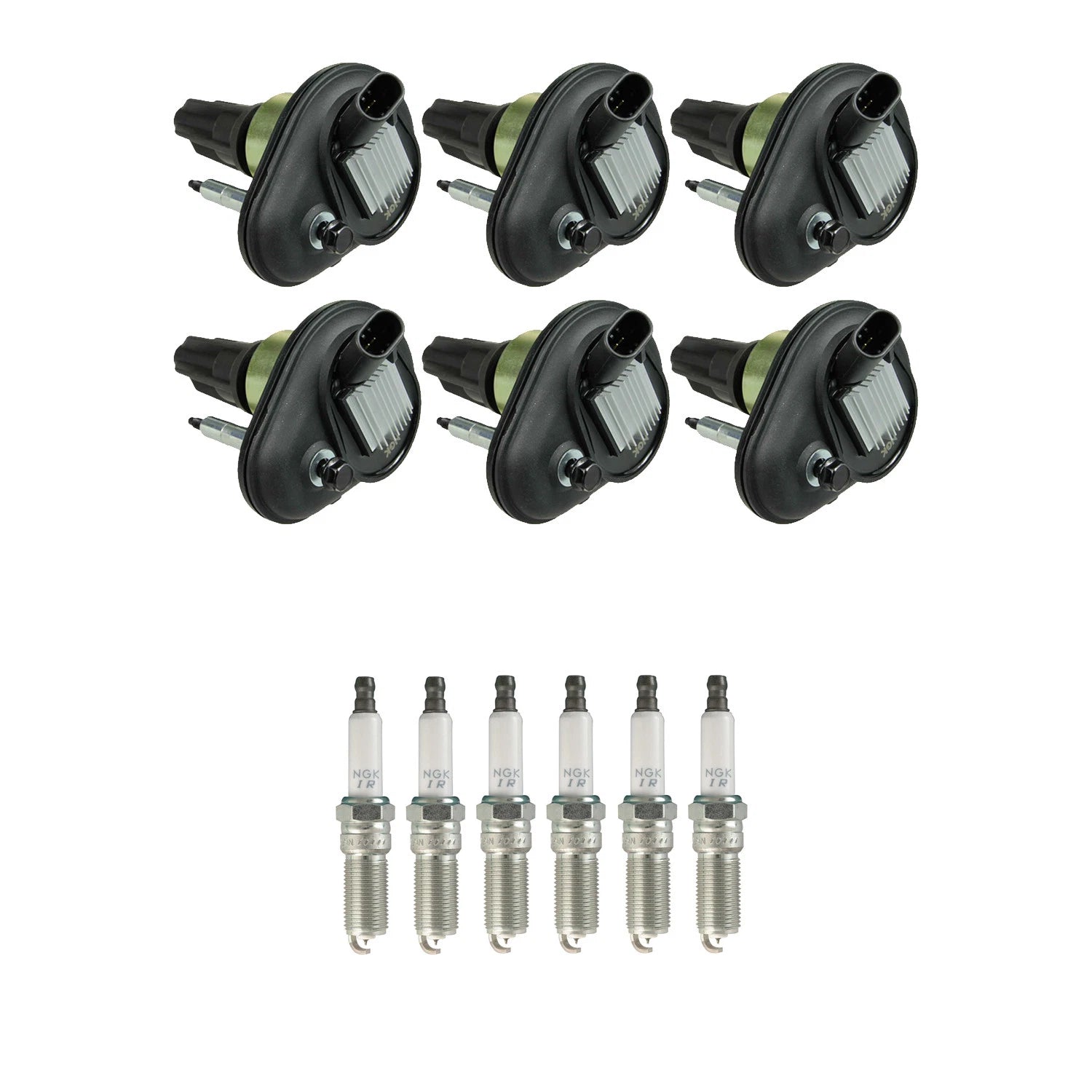 Set of 6 NGK Ignition Coils & Iridium Spark Plugs for Ascender Envoy Rainier (2002–2009)