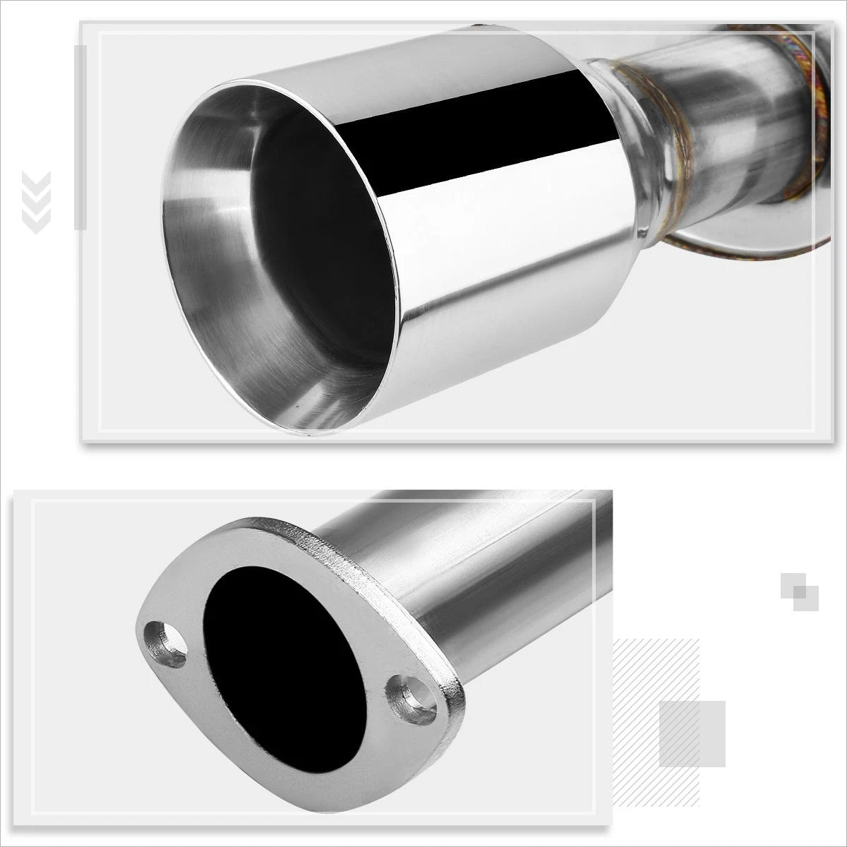 Dual 4" Rolled Muffler Tip Catback Exhaust System for Maxima 2004–2008