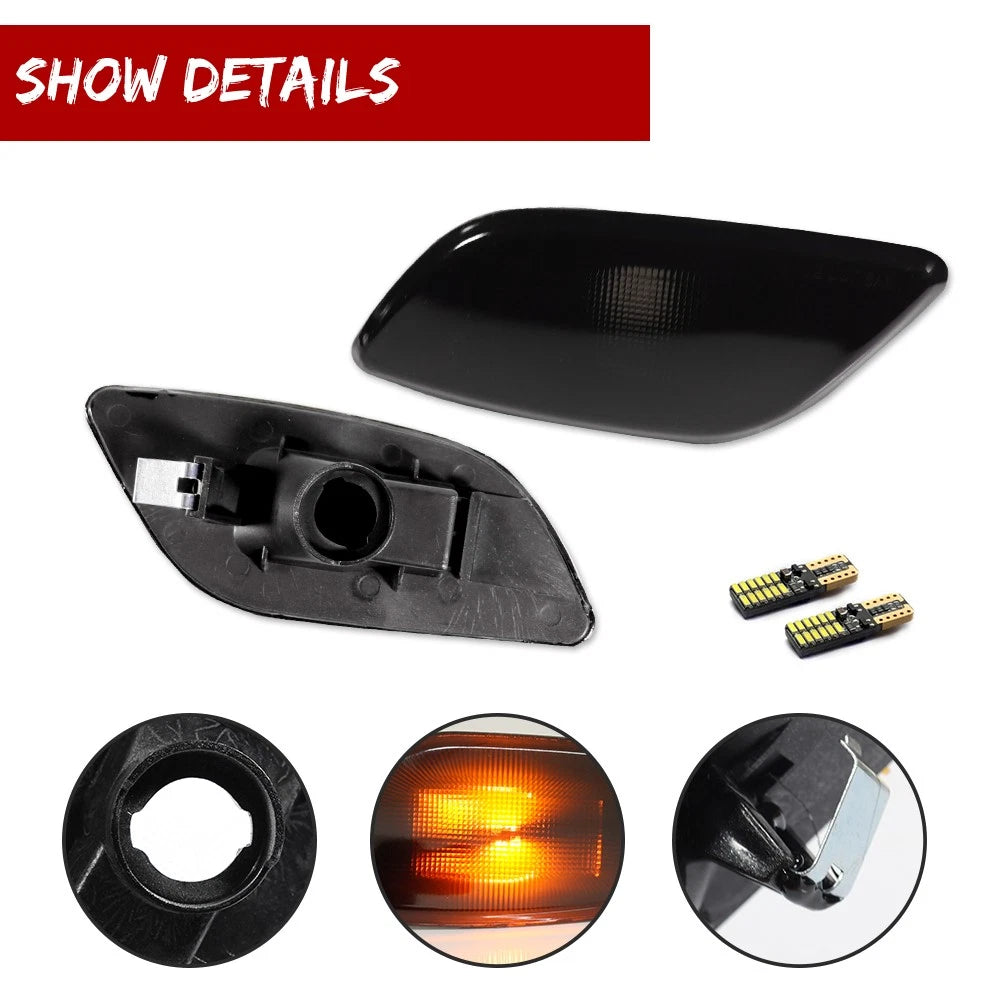 Smoked Amber LED Front Bumper Side Marker Lights for Subaru Impreza (2002–2003)