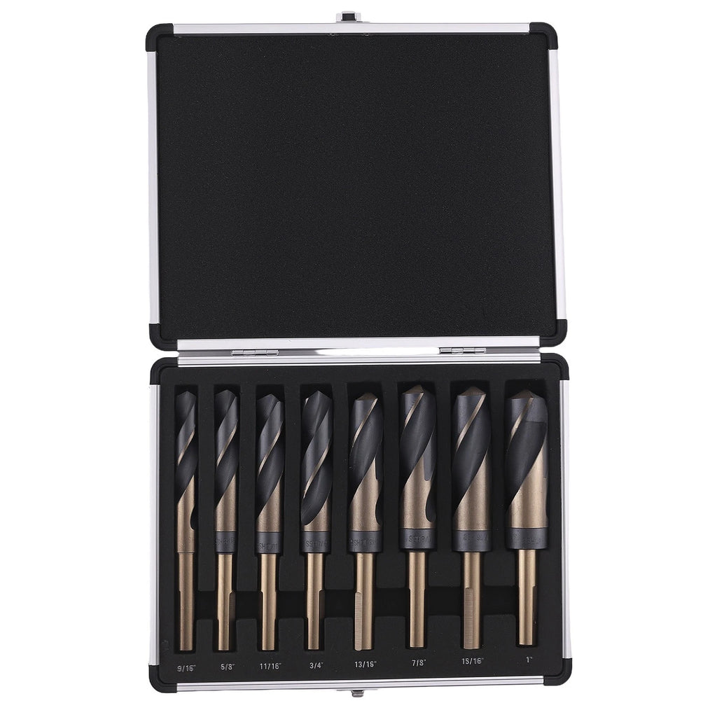 8PC Wood Drilling Bit Kit HSS 9/16-1" Split Point with Case