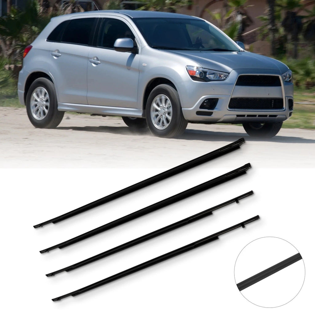 Set of 4 Door Window Weatherstrip Seal Belts for Mitsubishi Outlander Sport