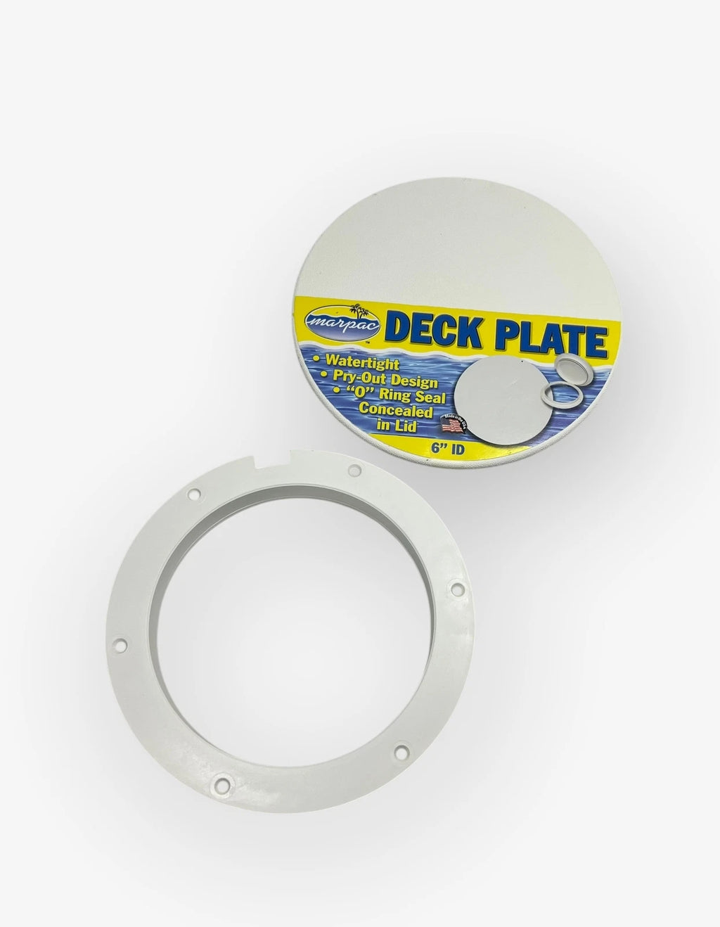 Set of 2 Deck Plates for Marpac 7-0633 (6in ID, Pry Out Design, White)