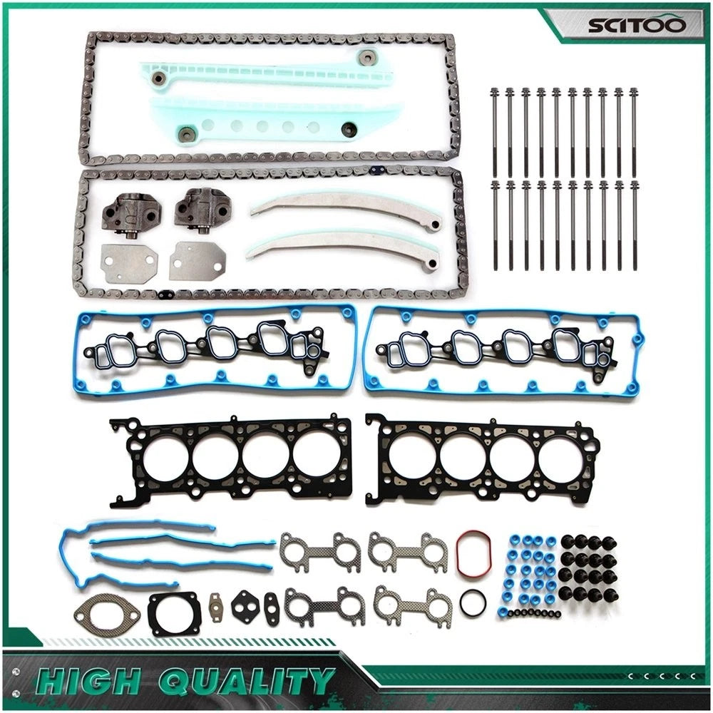 Head Gasket Bolt Set & Timing Chain Kit for Ford E-150 Club Wagon (2003)