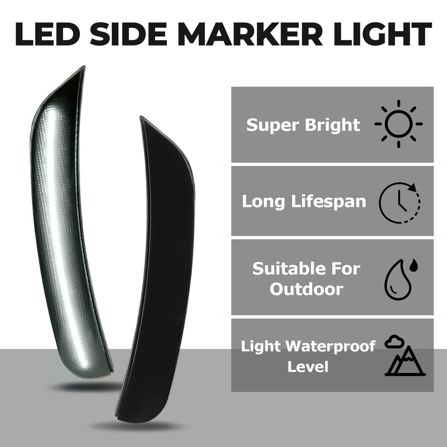 Set of 4 Smoke LED Side Marker Lights for Dodge Charger (2015–2023)