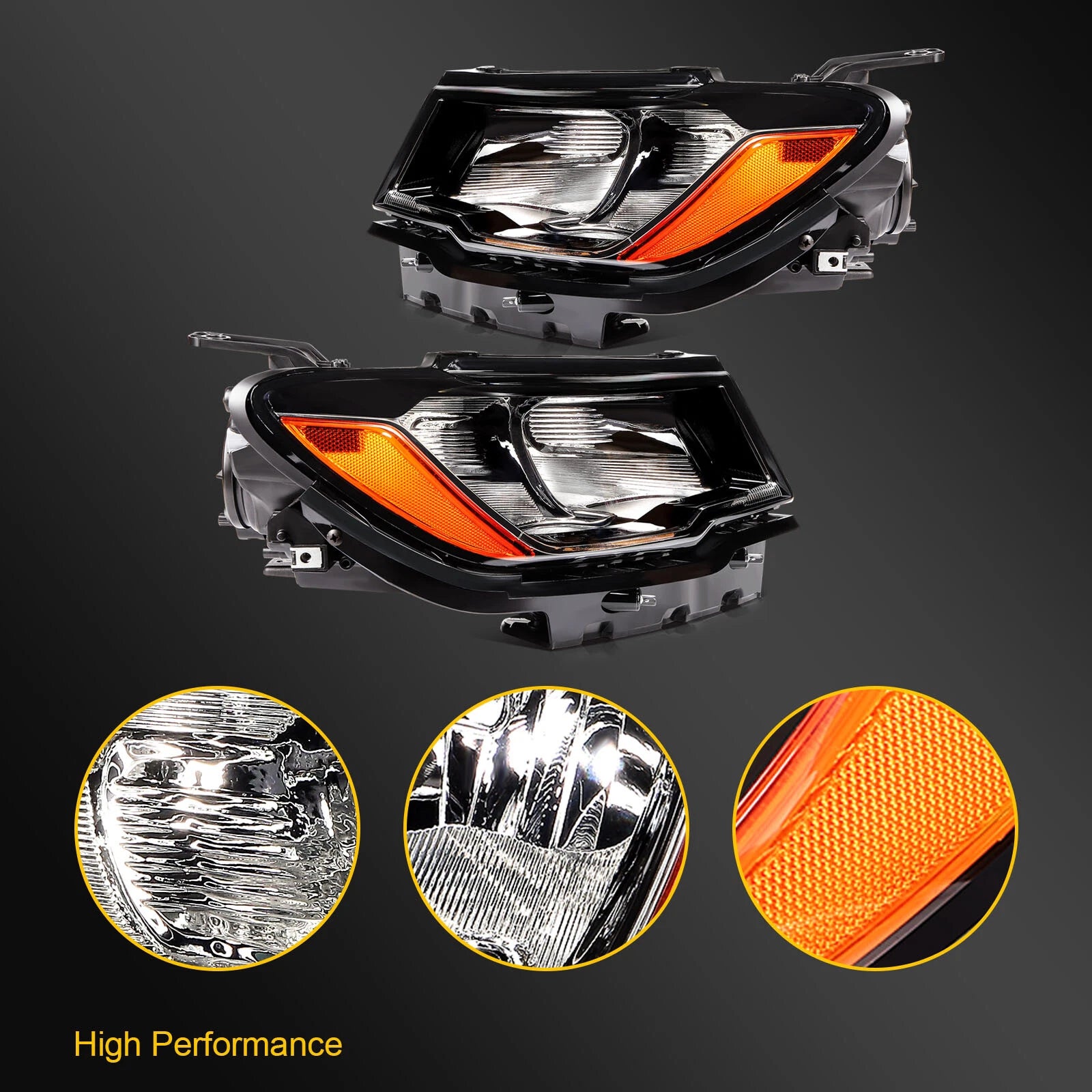 Headlight Assembly for Jeep Compass (2017–2021) Halogen Style Pair