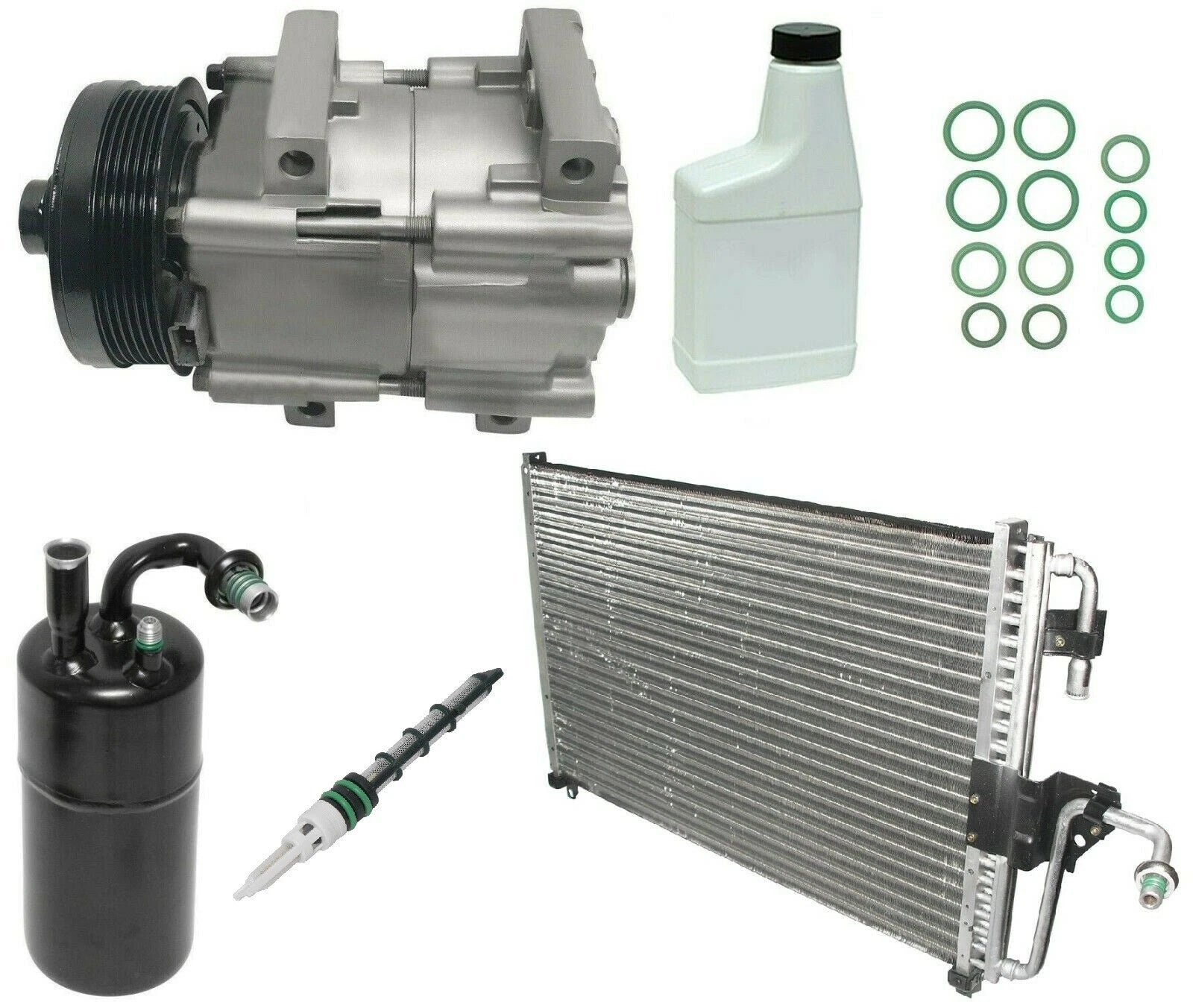 AC Compressor Kit Replacement with Condenser for Nissan Navara D40 (2005-2015)