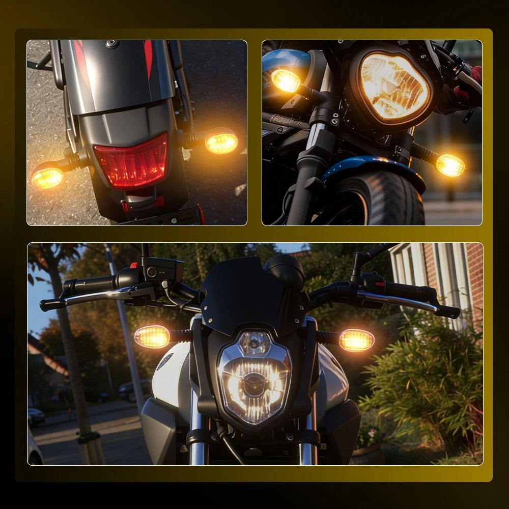 Set of 4 Amber Smoked Turn Signal Lights for Kawasaki Ninja 250R (2008–2012)
