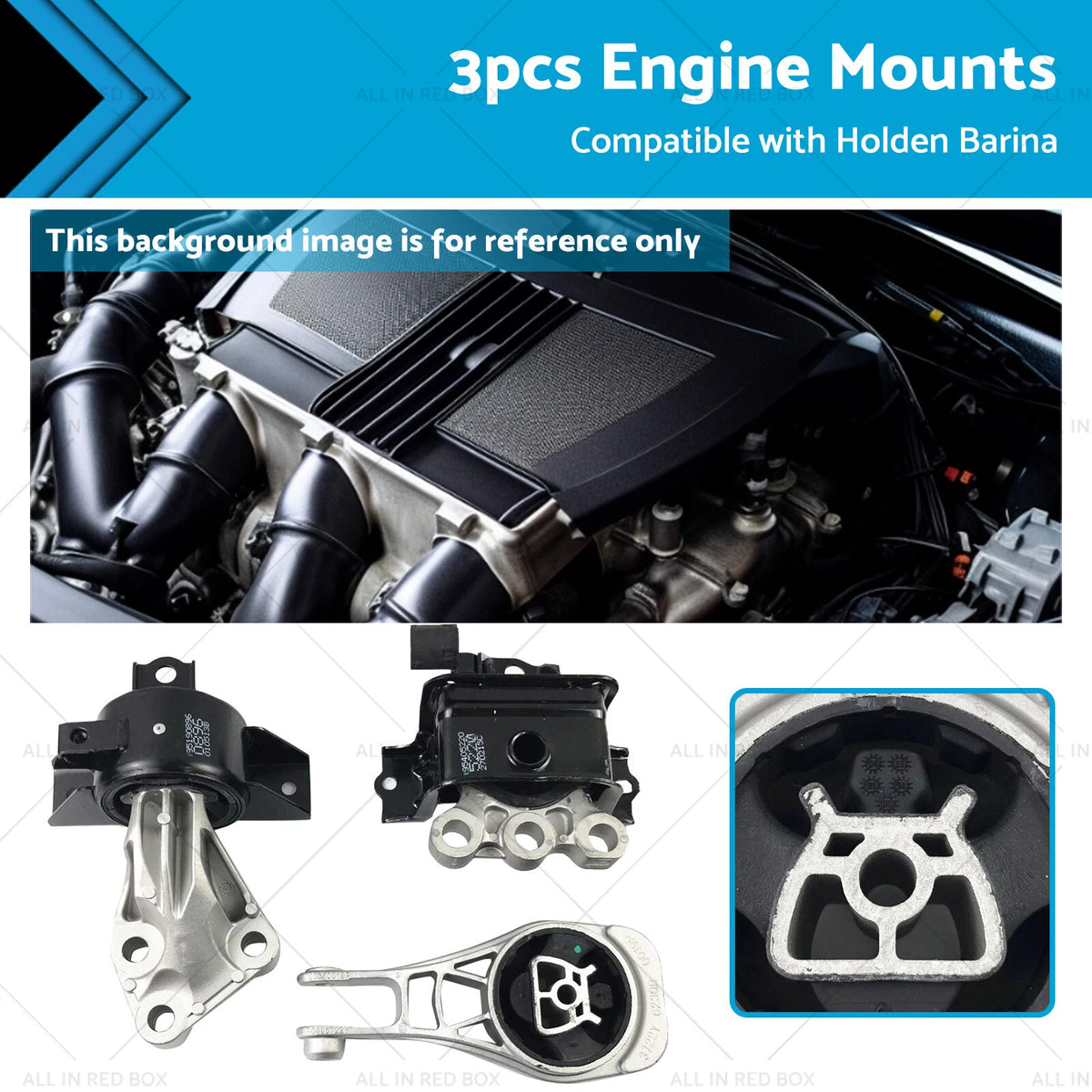 3X Engine Mount for Holden Barina TM 1.6L F16D4 (2011–2019)
