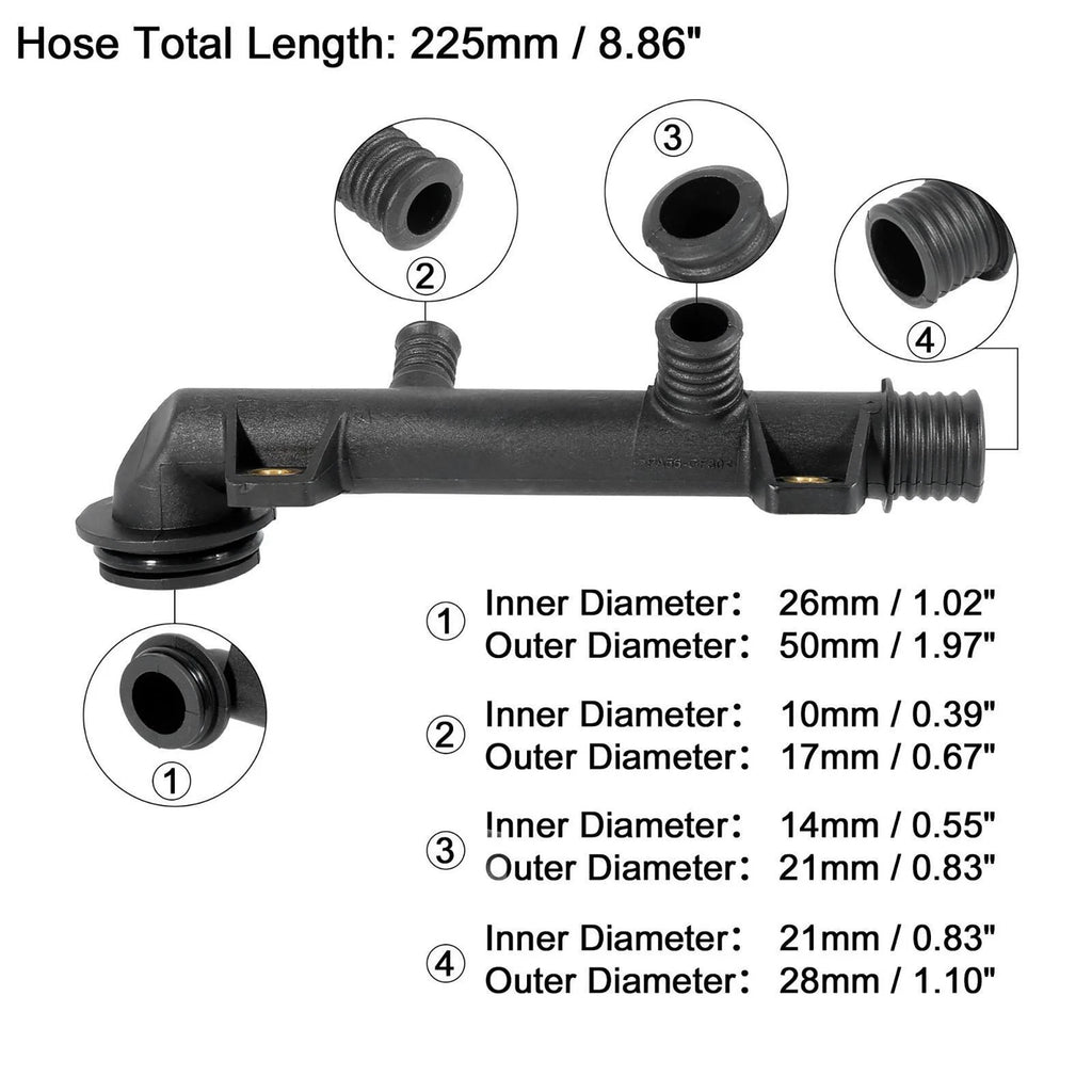 Cooling Hose Connector for BMW 318i 318ti Z3 (1991–1999) 11531714738