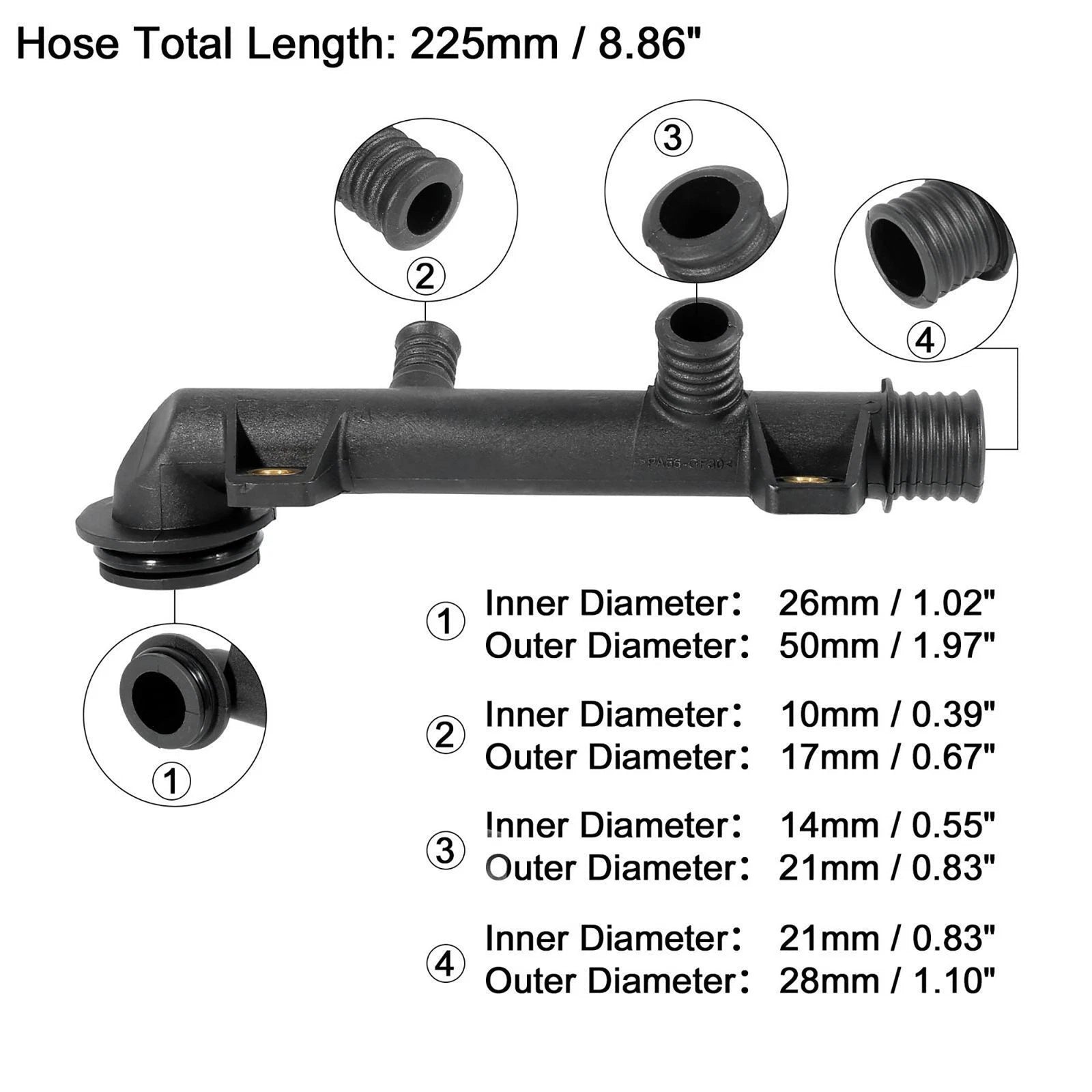 Cooling Hose Connector for BMW 318i 318ti Z3 (1991–1999) 11531714738