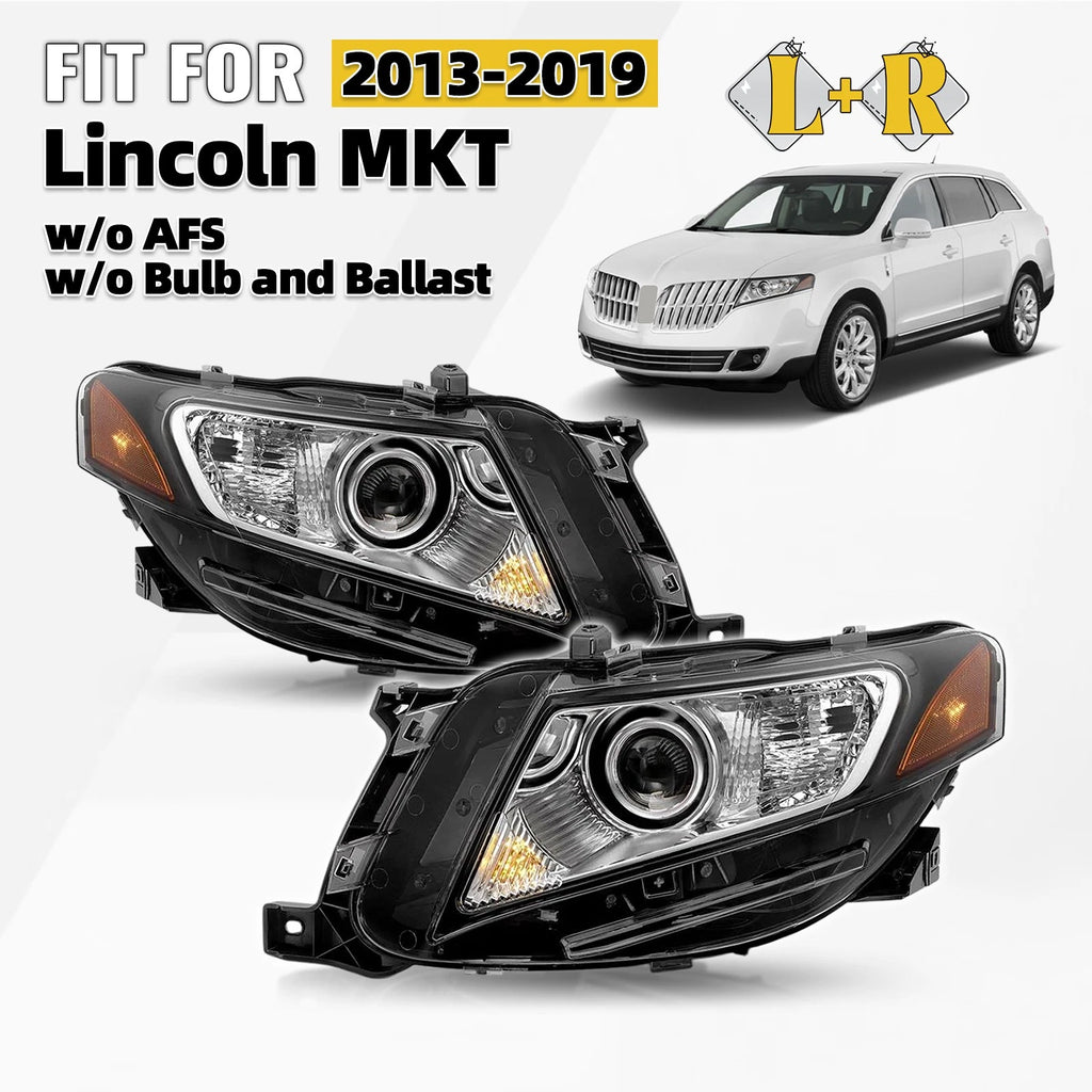 Pair HID/Xenon Headlights for Lincoln MKT (2013–2019) w/o AFS w/o Ballast
