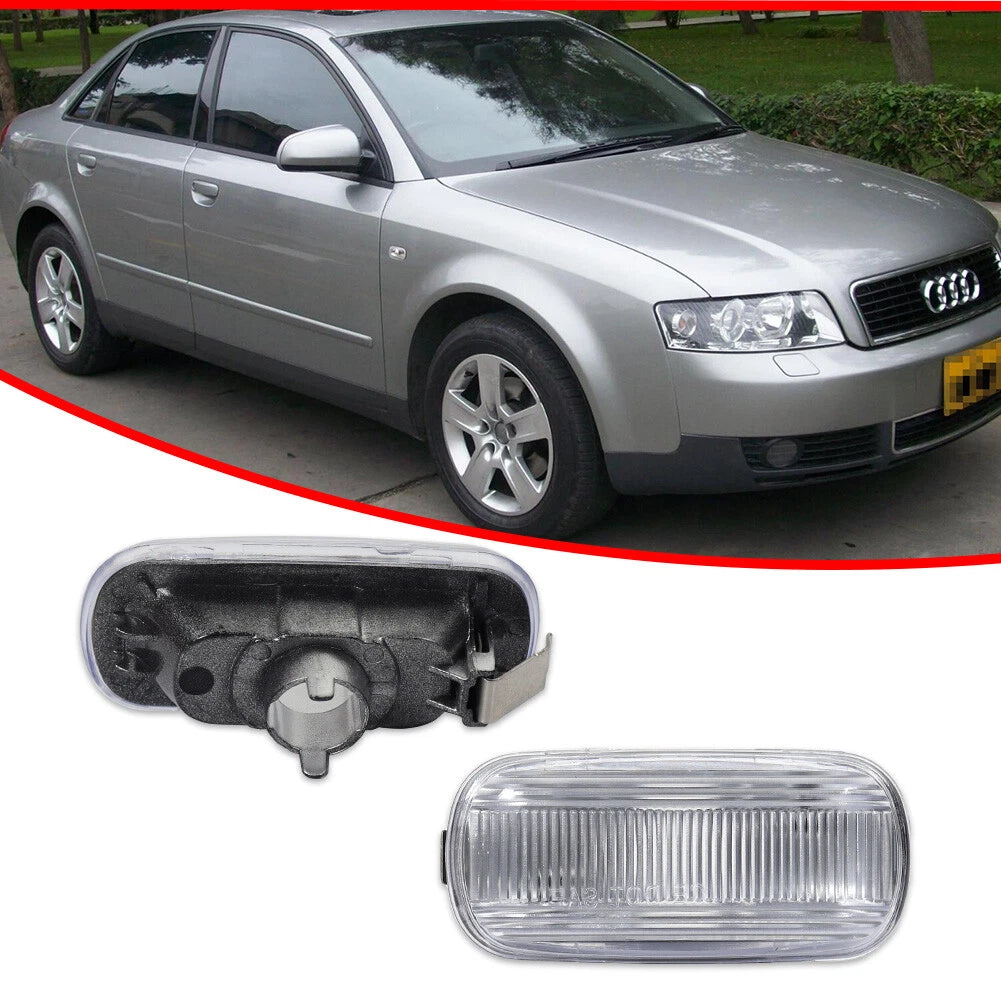 Set of 2 Crystal Clear Side Marker Reflector Lights for Audi A6 S6 A4