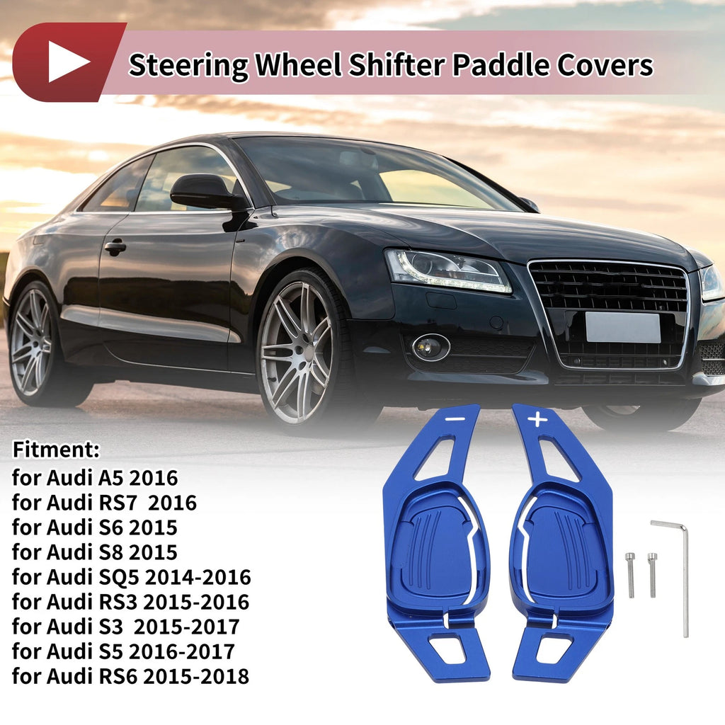Set of 2 Blue Aluminum Alloy Steering Wheel Shift Paddles for Audi A5 (2016)