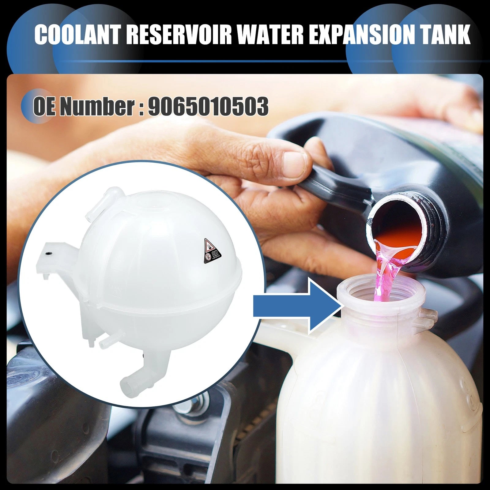Coolant Expansion Overflow Tank with Sensor No. 9065010503 for Dodge Sprinter 2500 (2002–2006)