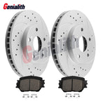 Front Drilled Slotted Rotors & Ceramic Brake Pads for Toyota Camry (2002–2006)