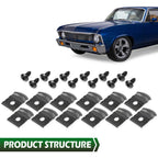 Set of 12 Rocker Molding Clips & Screws for GM Nova Impala (1962–1972)