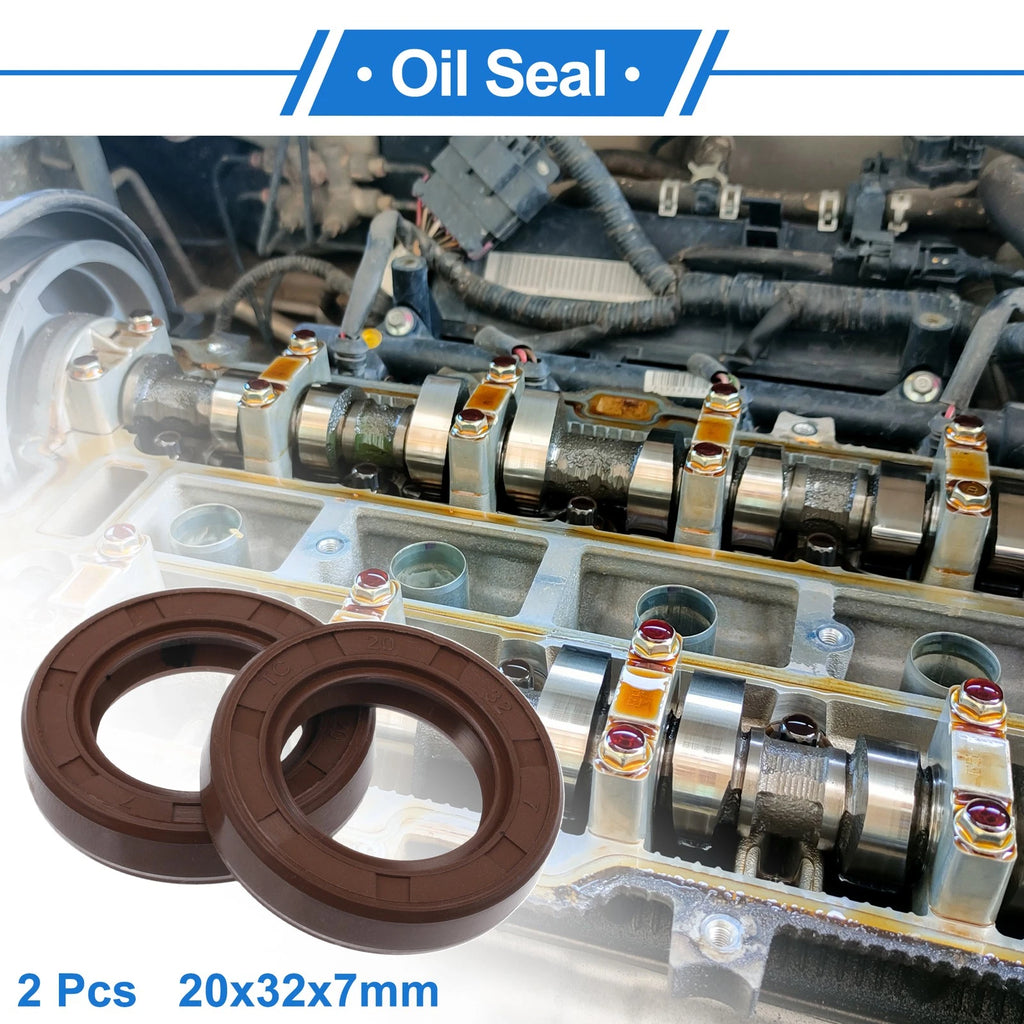Set of 2 Oil Seal Rotary Shaft Seal FKM Rubber 20x32x7mm