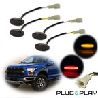 Set of 4 Smoked Lens Wheel Fender Side Marker Lights for Ford Raptor