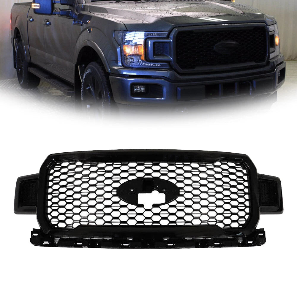 Front Radiator Grille Assembly for Ford F-150 (2018–2020) Black