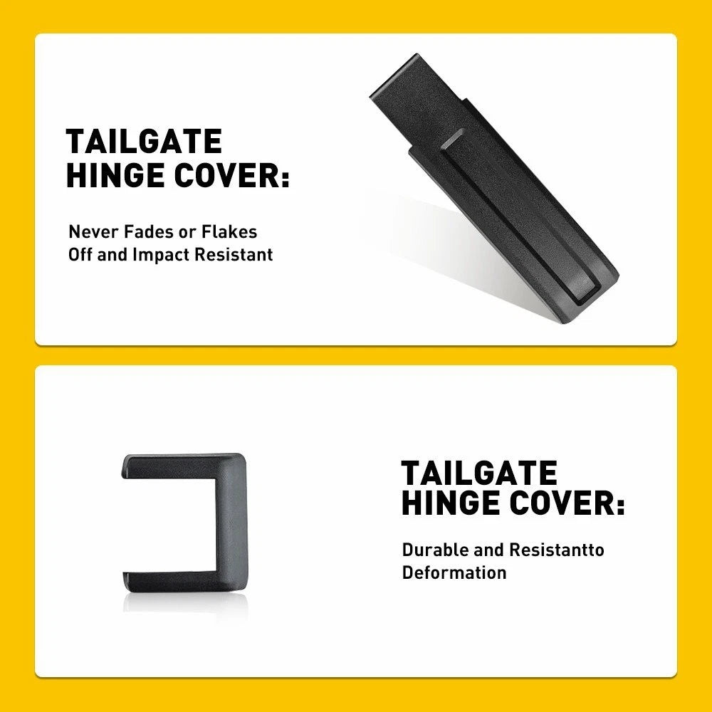 Matt Black Tailgate Door Hinge Cover Trims for Jeep Wrangler JK (2007–2018)
