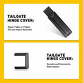 Matt Black Tailgate Door Hinge Cover Trims for Jeep Wrangler JK (2007–2018)