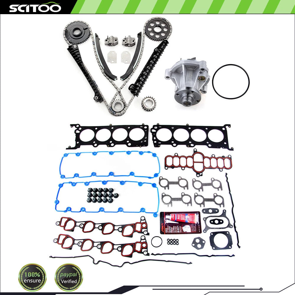 Water Pump Head Gasket Set with Timing Chain Kit for Ford Super Duty (1997–1999)
