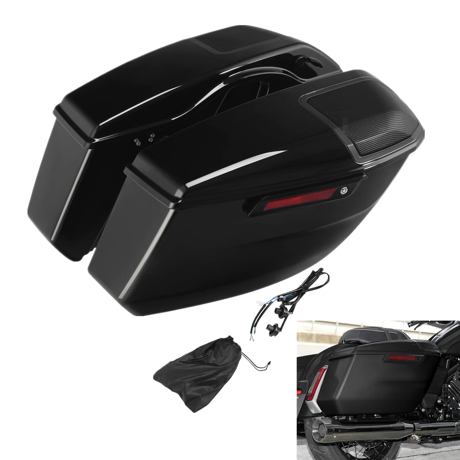 Vivid Black Hard Saddlebags for Harley CVO Street Road Glide ST (2023–2025)