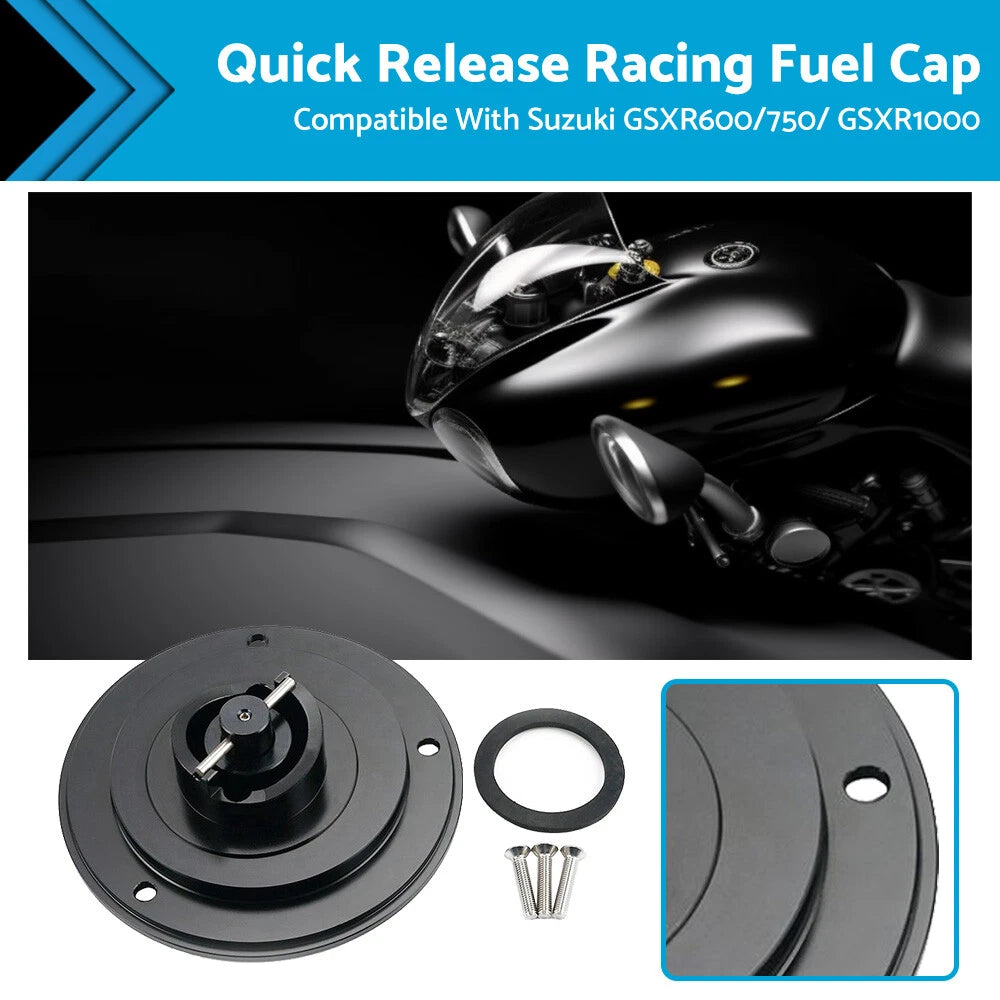 Quick Release Racing Fuel Cap for Suzuki GSXR600/750/1000 (2003–2022)