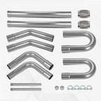 8Pcs 3" Mild Steel Exhaust Pipe Bend Kit for Custom Applications