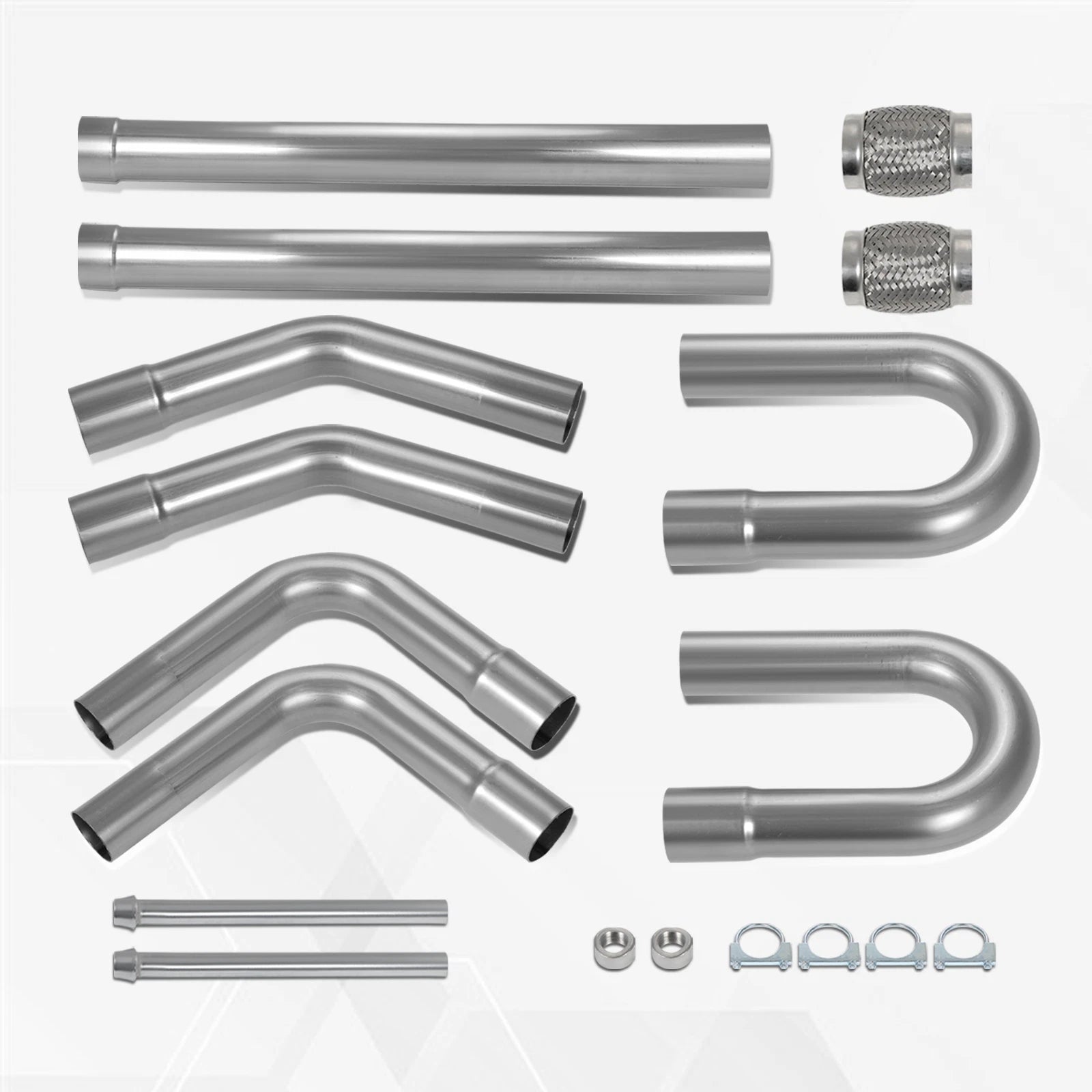8Pcs 3" Mild Steel Exhaust Pipe Bend Kit for Custom Applications