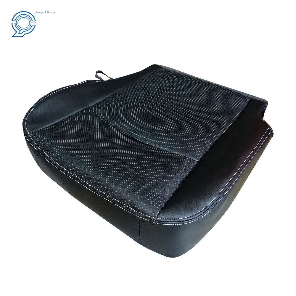 Black Leather Driver Bottom Seat Cover for Dodge Ram Laramie 1500 2500 (2013-2018)
