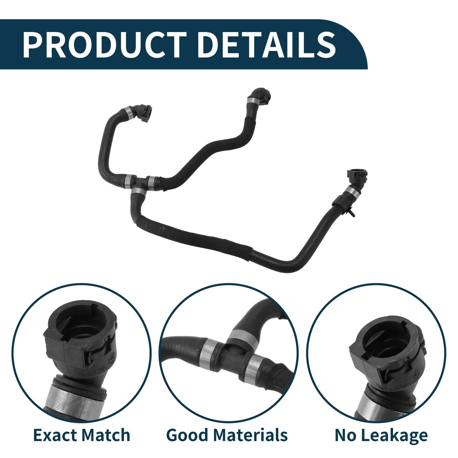 Radiator Hose for BMW X3 (2018–2021) No. 17127535536 Rubber Coolant Pipe